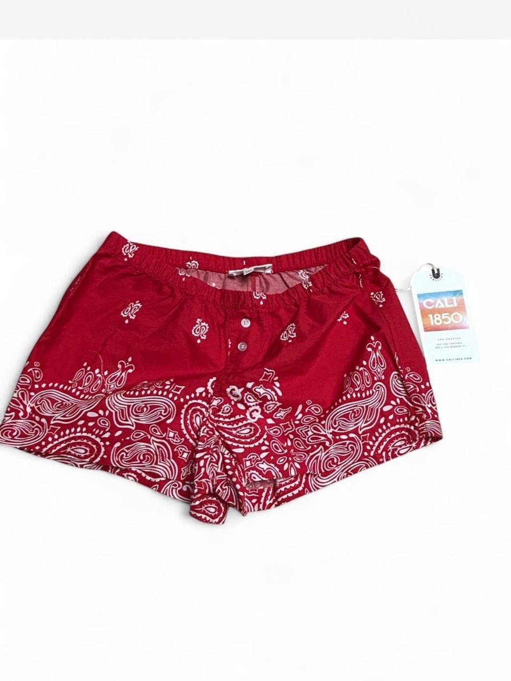 Red Paisley Athletic Lounge Shorts